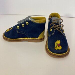 Kids Blue Suede Ankle Boot 15 Size 7-8? Pooh Bear Mexico Unbranded Missing Lace
